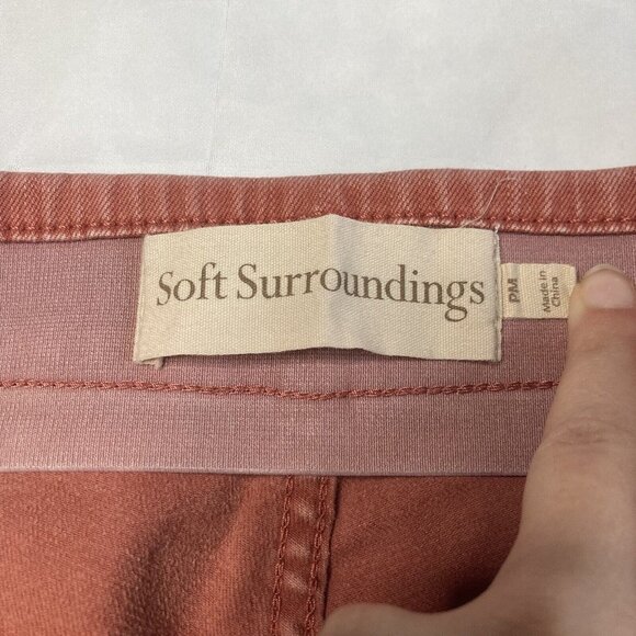 Soft Surroundings Pink Slim Leg Jeans Womens Size Petite Medium Pull On Stretch - Picture 3 of 4